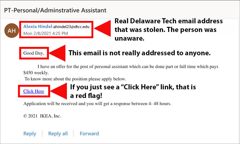 Job posting email scam highlights
