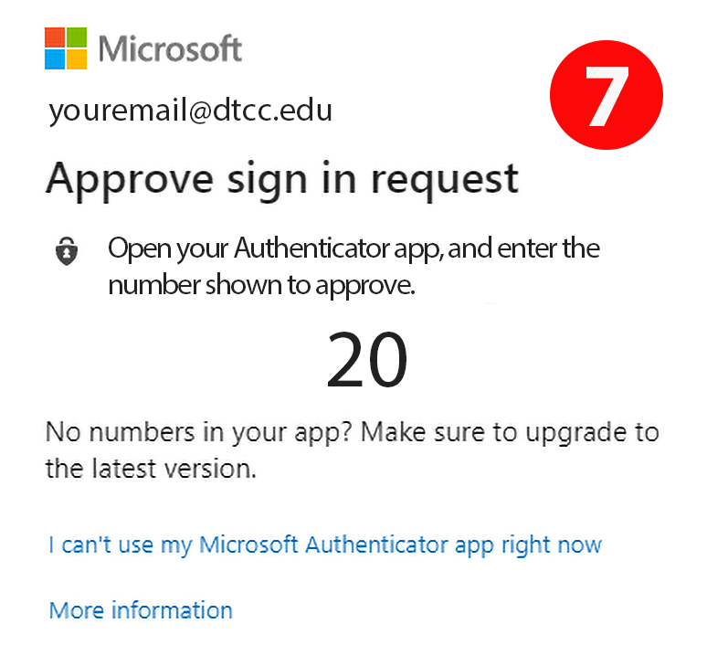 Approve sign in request verification number